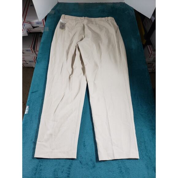 Uniqlo Pants Size 31 Womens Beige Stretch Chino Khaki Pleated Straight NWT - Picture 13 of 14